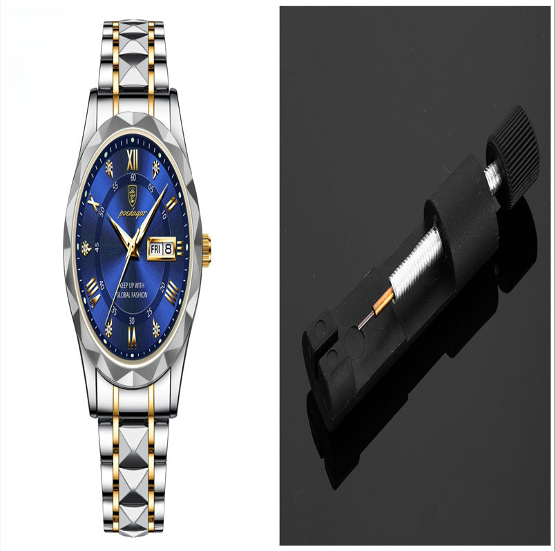 Men's Waterproof Double Calendar Luminous Quartz Watch