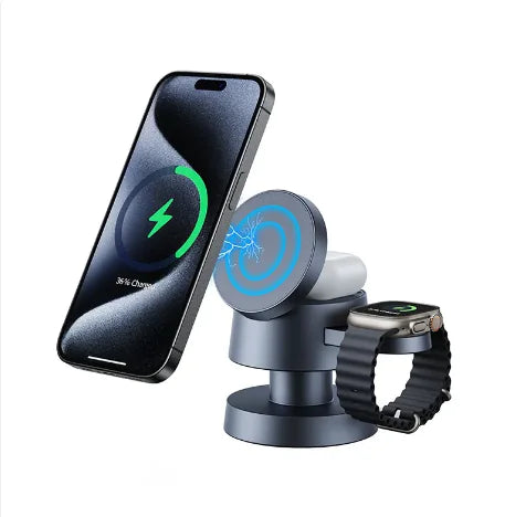 3-in-1 Magnetic Wireless Charger with Night Lamp