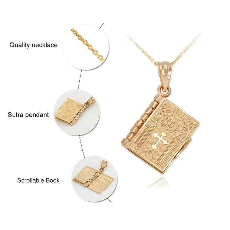 Personalized Bible Book Pendant Necklace